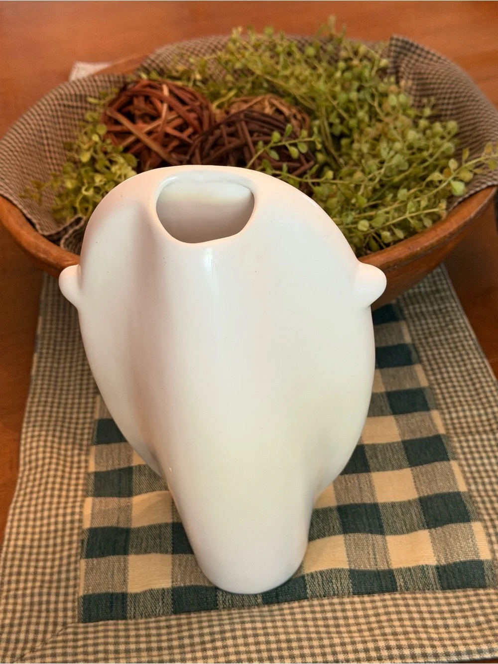 Modern White Ceramic Face Vase